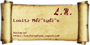 Lositz Mátyás névjegykártya
